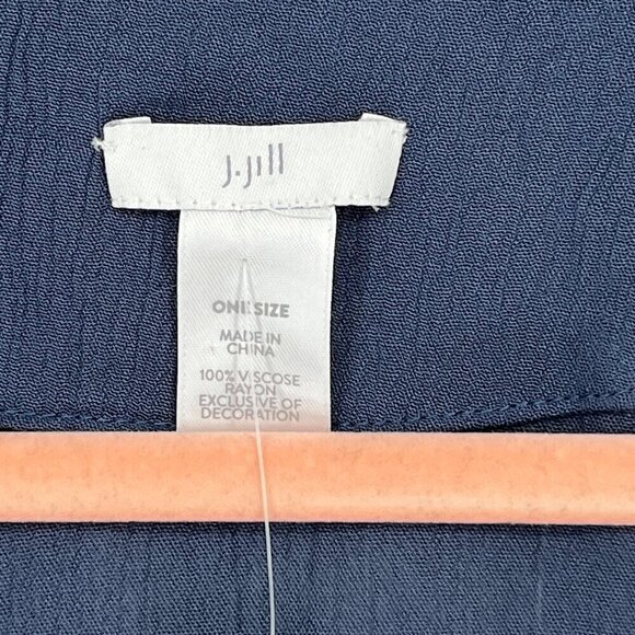 J.JILL EMBROIDERED CRINKLED KIMONO IN BLUE SMOKE LAGENLOOK MULTI  NWT - Picture 6 of 11